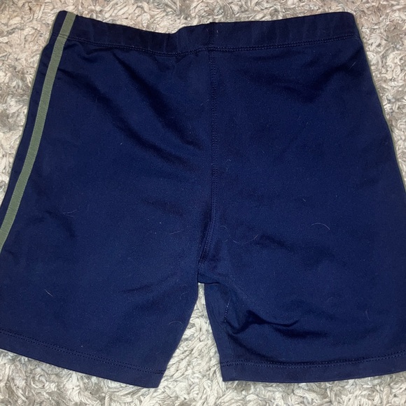 Adidas Dark Blue Shorts with Green Stripes Vintage Kids Large - Picture 6 of 9